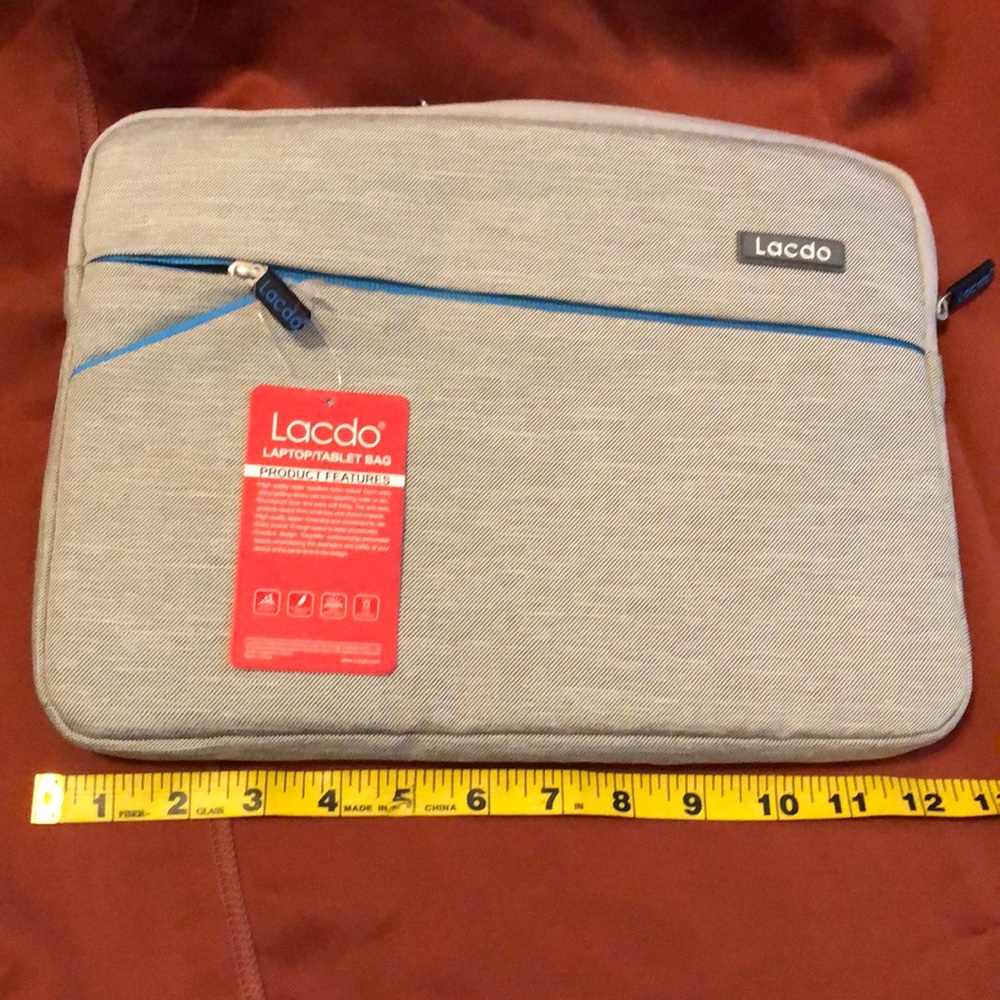 Lacdo gray heavily padded laptop bag BNWT